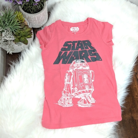 Disney Other - Disney's Star Wars Girl's Pink Tee Med 7-8